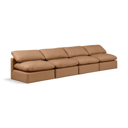 Indulge Cognac Vegan Leather Modular Sofa