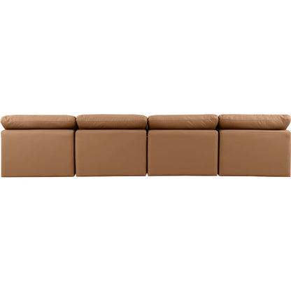 Indulge Cognac Vegan Leather Modular Sofa