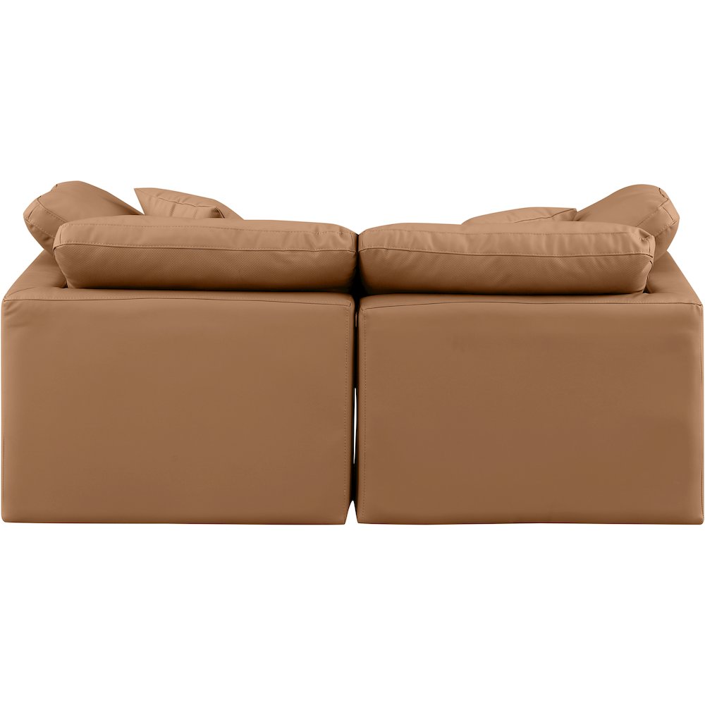 Indulge Cognac Vegan Leather Modular Sofa