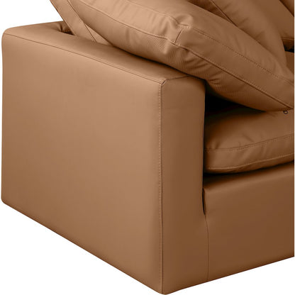 Indulge Cognac Vegan Leather Modular Sectional
