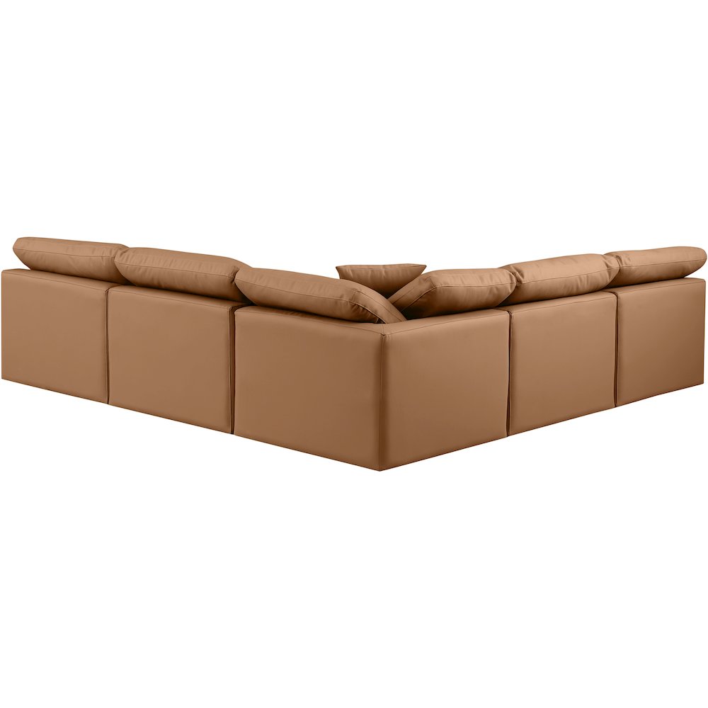 Indulge Cognac Vegan Leather Modular Sectional