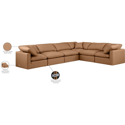 Indulge Cognac Vegan Leather Modular Sectional