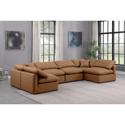 Indulge Cognac Vegan Leather Modular Sectional