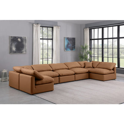 Indulge Cognac Vegan Leather Modular Sectional