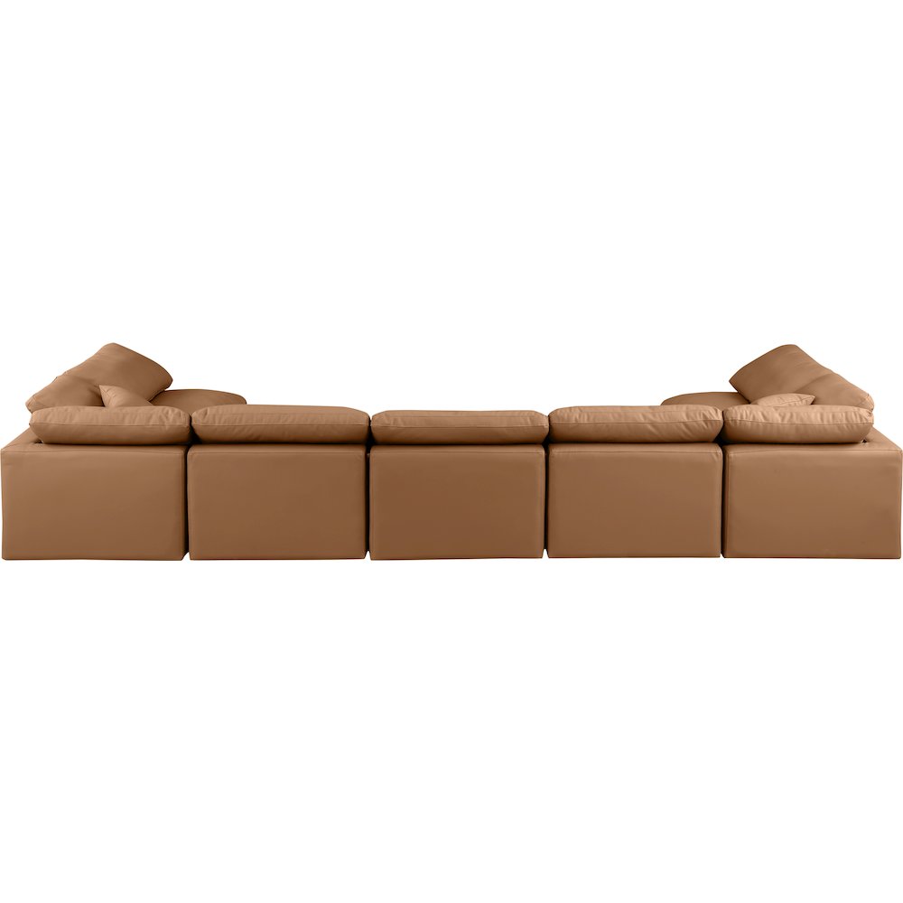 Indulge Cognac Vegan Leather Modular Sectional