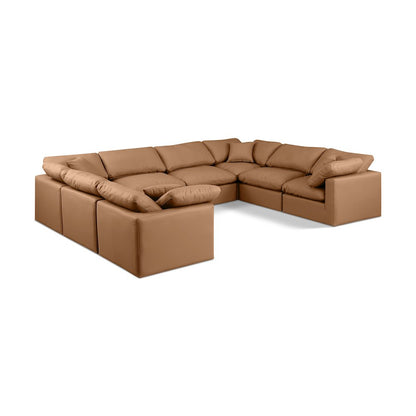 Indulge Cognac Vegan Leather Modular Sectional