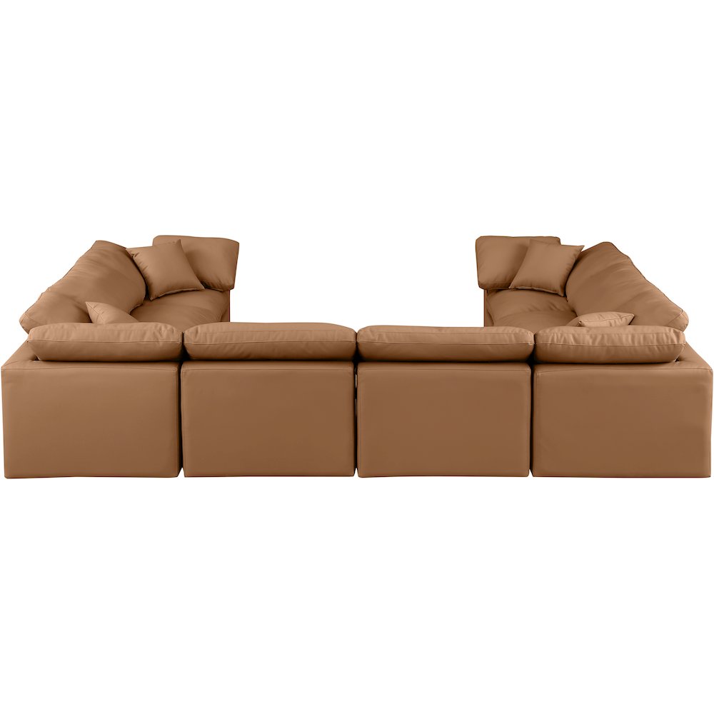 Indulge Cognac Vegan Leather Modular Sectional