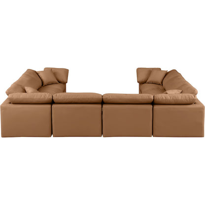 Indulge Cognac Vegan Leather Modular Sectional