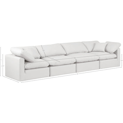 Indulge Cream Vegan Leather Modular Sofa