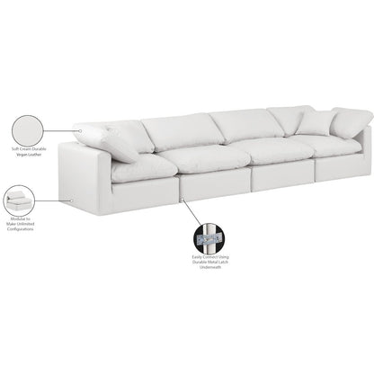 Indulge Cream Vegan Leather Modular Sofa