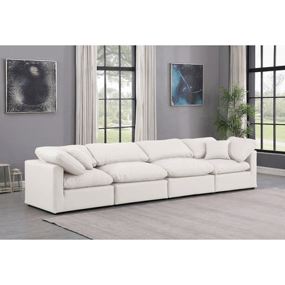 Indulge Cream Vegan Leather Modular Sofa