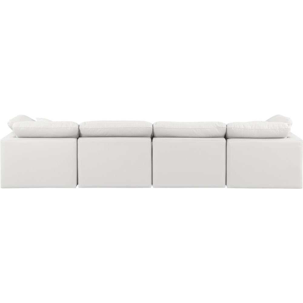 Indulge Cream Vegan Leather Modular Sofa