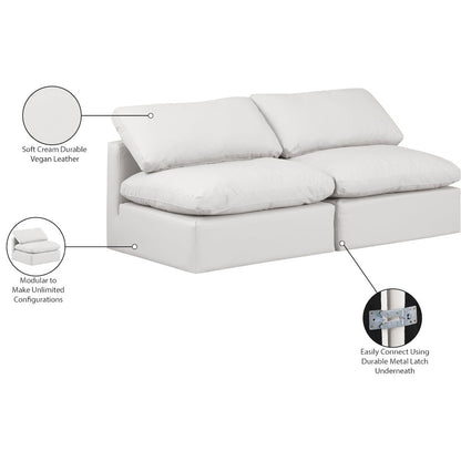 Indulge Cream Vegan Leather Modular Sofa