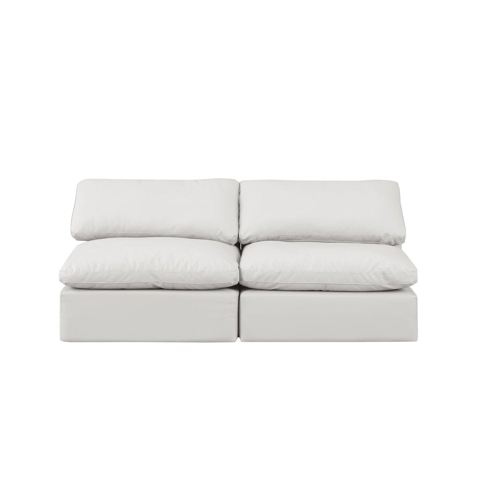 Indulge Cream Vegan Leather Modular Sofa