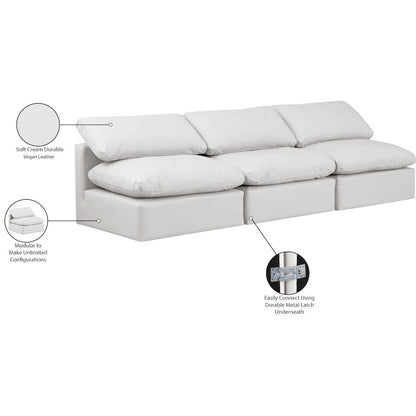 Indulge Cream Vegan Leather Modular Sofa