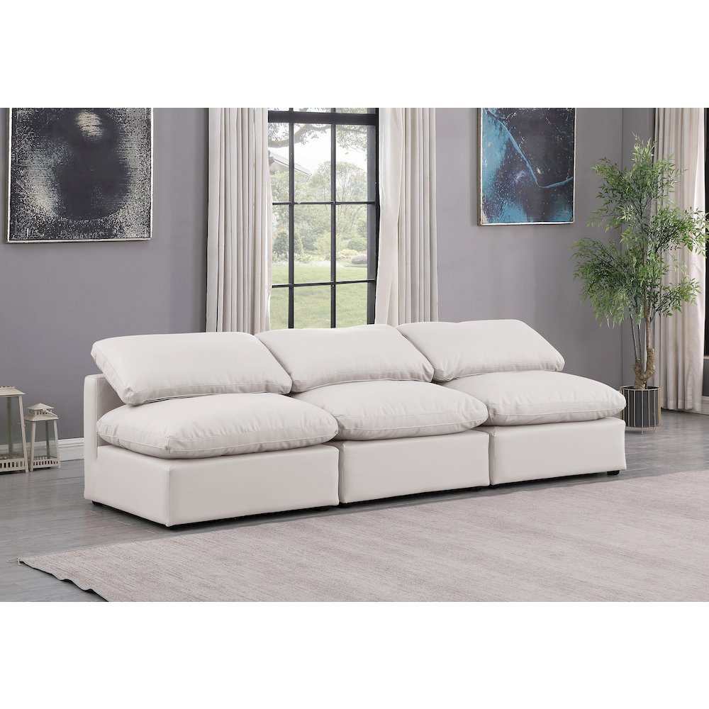Indulge Cream Vegan Leather Modular Sofa
