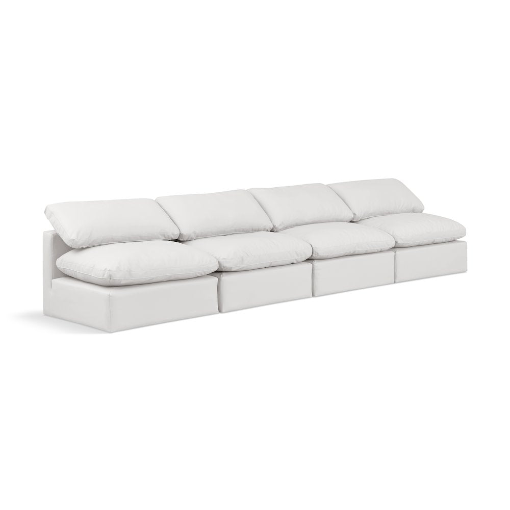 Indulge Cream Vegan Leather Modular Sofa