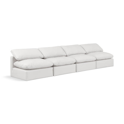 Indulge Cream Vegan Leather Modular Sofa