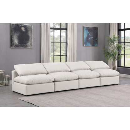Indulge Cream Vegan Leather Modular Sofa