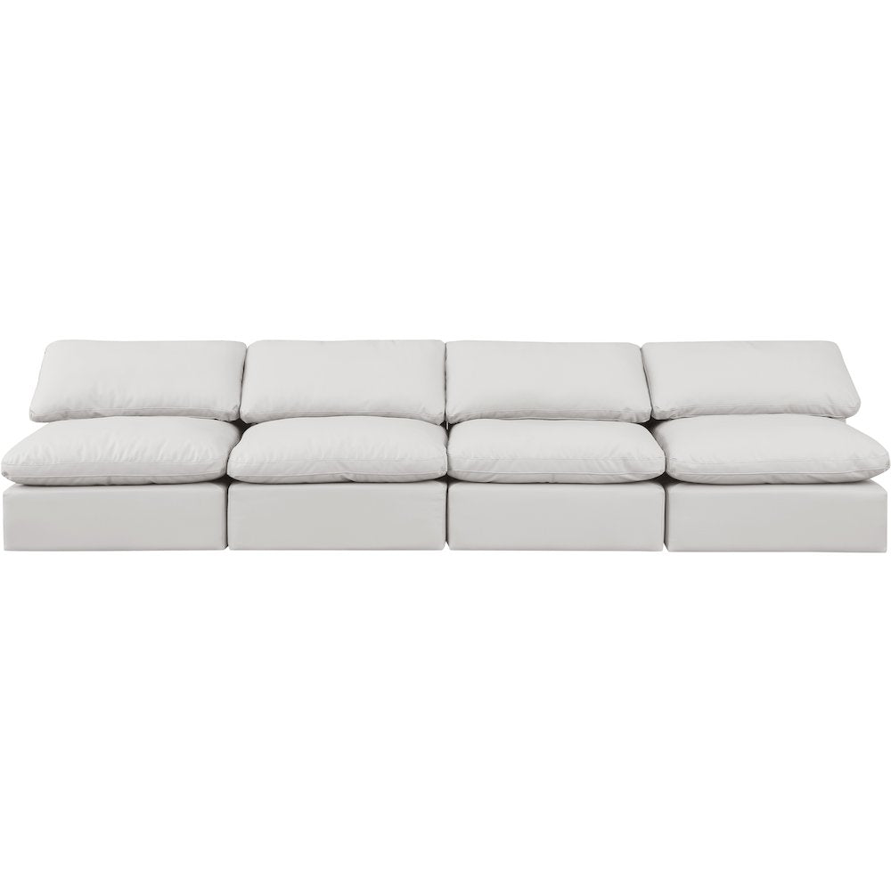 Indulge Cream Vegan Leather Modular Sofa