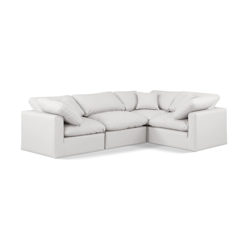 Indulge Cream Vegan Leather Modular Sectional