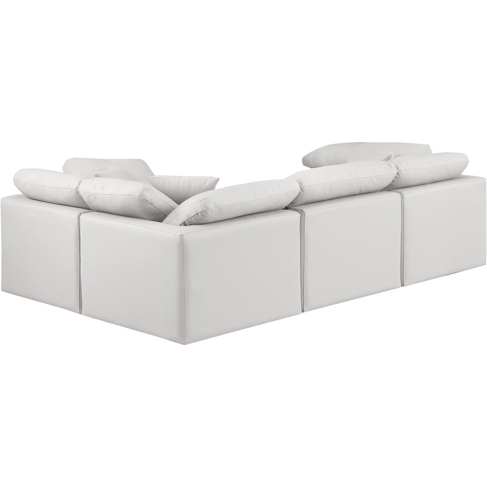 Indulge Cream Vegan Leather Modular Sectional