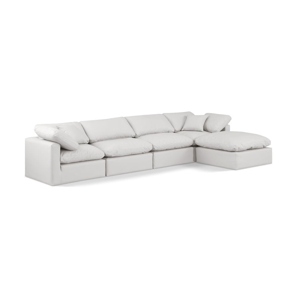 Indulge Cream Vegan Leather Modular Sectional