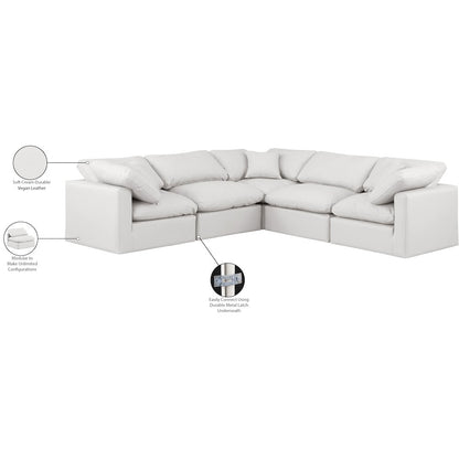 Indulge Cream Vegan Leather Modular Sectional