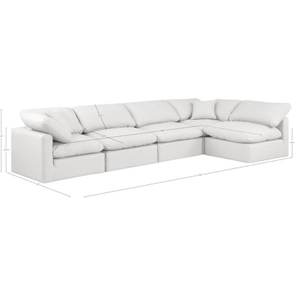 Indulge Cream Vegan Leather Modular Sectional