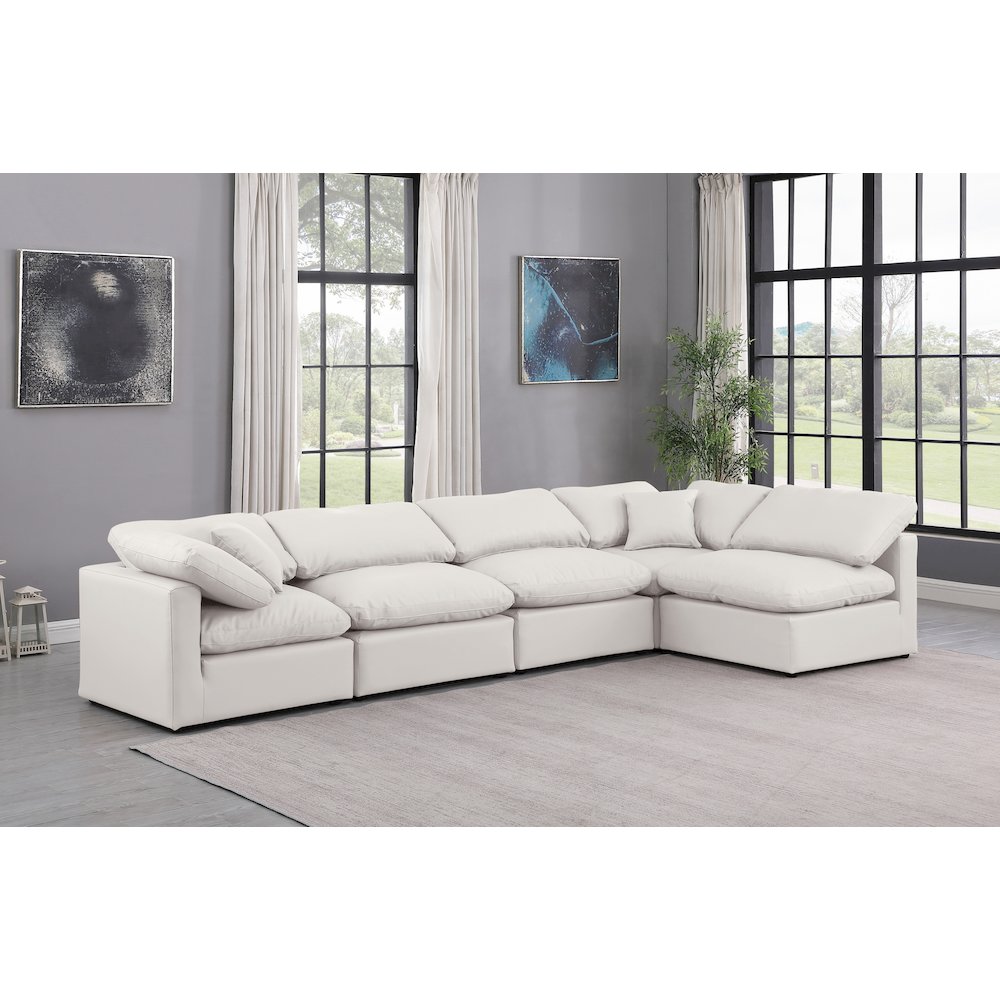 Indulge Cream Vegan Leather Modular Sectional