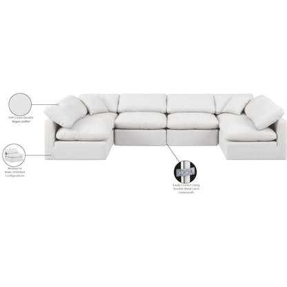 Indulge Cream Vegan Leather Modular Sectional