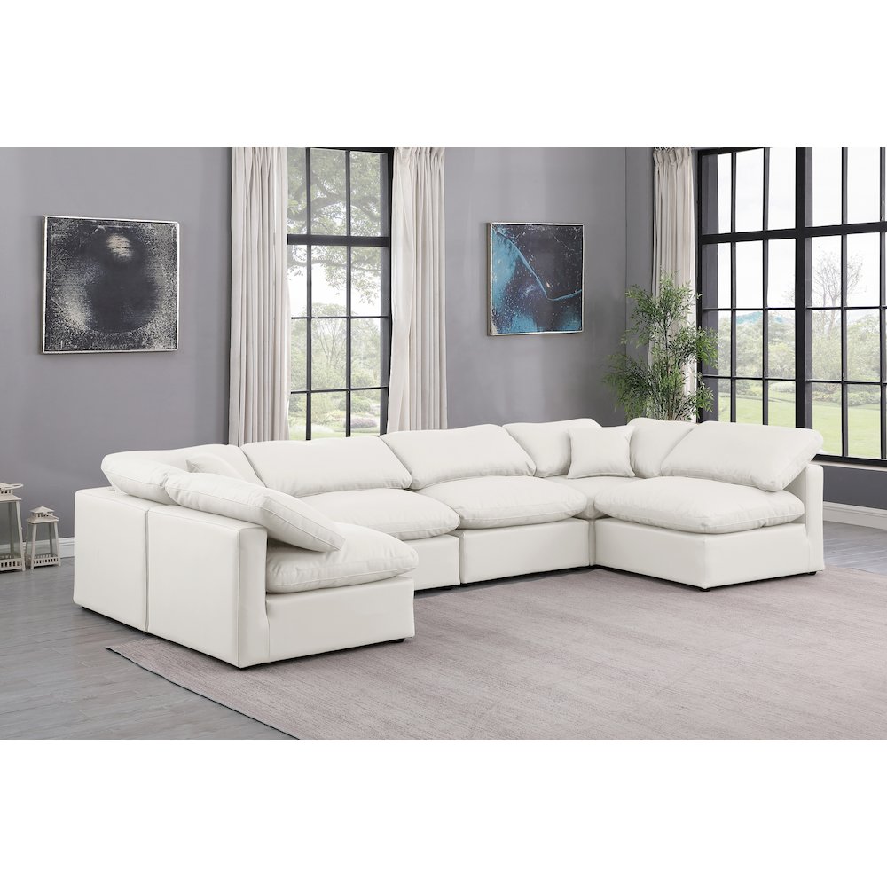 Indulge Cream Vegan Leather Modular Sectional