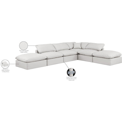 Indulge Cream Vegan Leather Modular Sectional