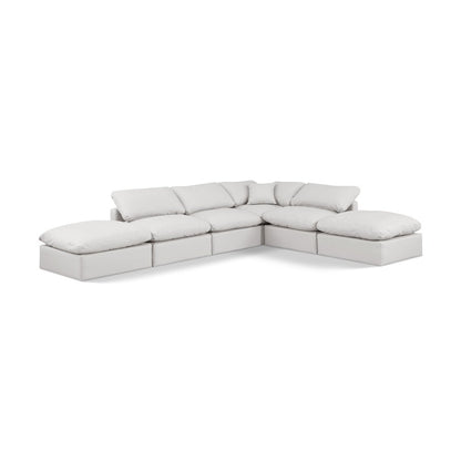 Indulge Cream Vegan Leather Modular Sectional