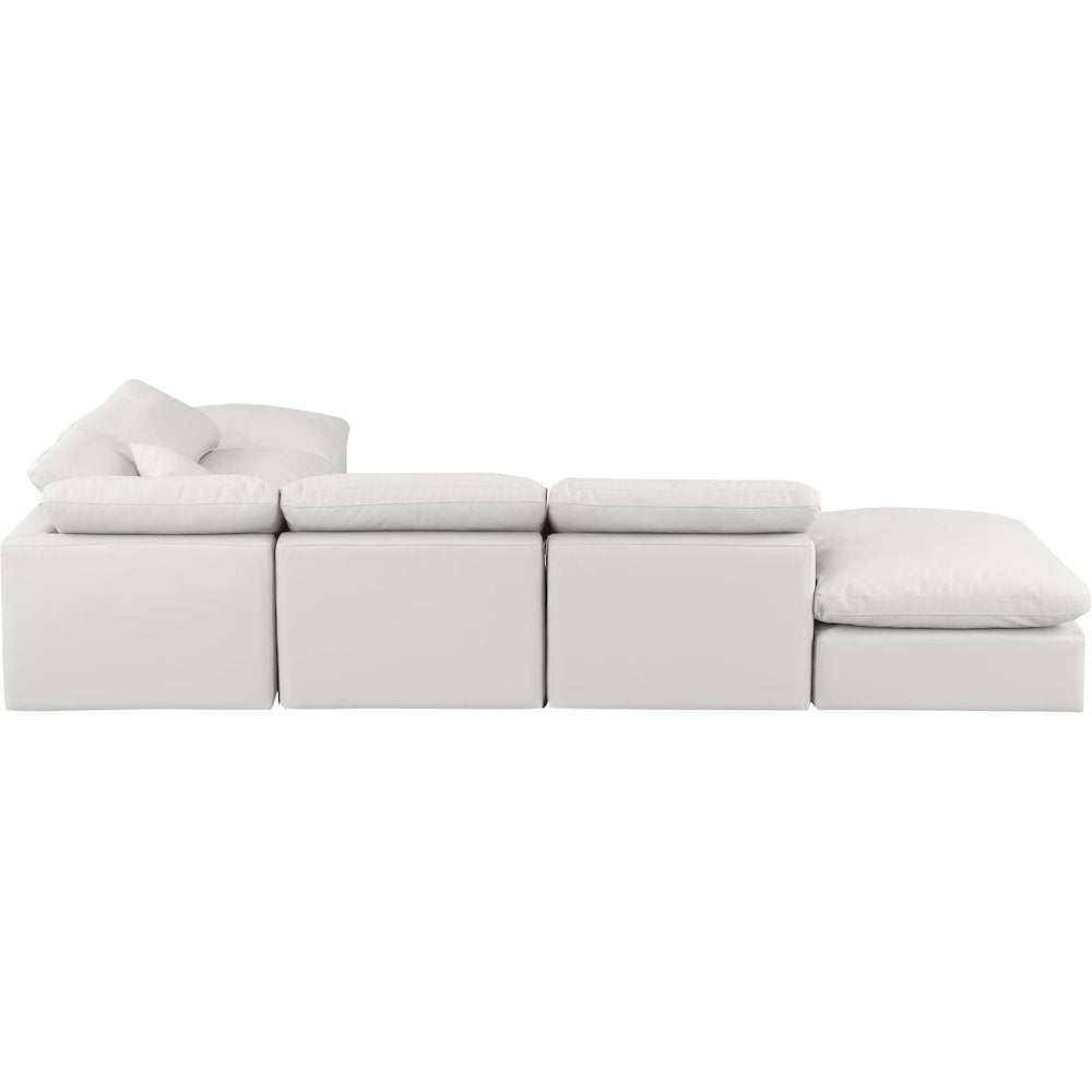 Indulge Cream Vegan Leather Modular Sectional