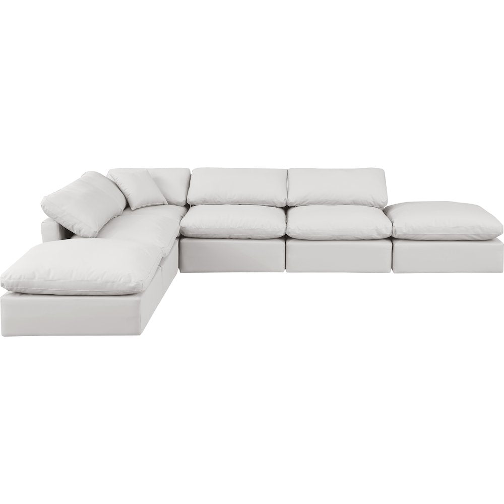 Indulge Cream Vegan Leather Modular Sectional