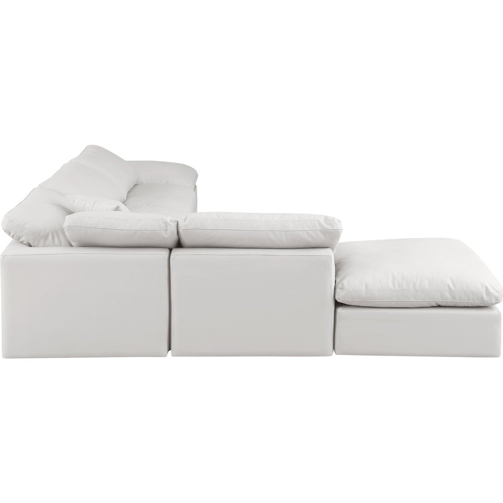 Indulge Cream Vegan Leather Modular Sectional