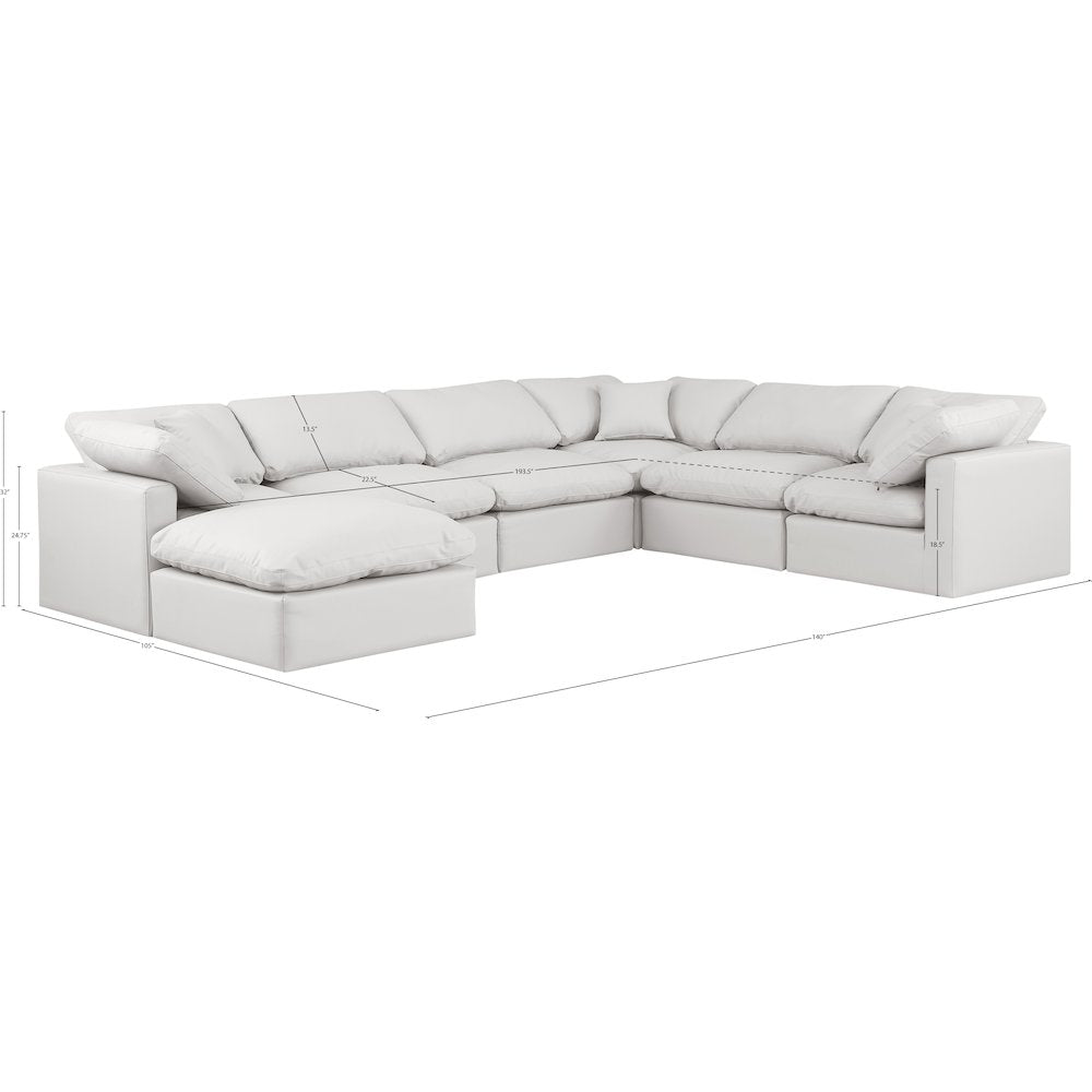 Indulge Cream Vegan Leather Modular Sectional