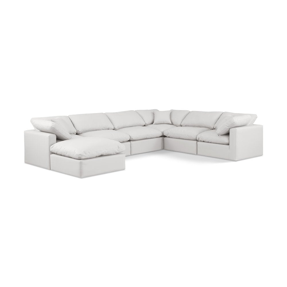 Indulge Cream Vegan Leather Modular Sectional