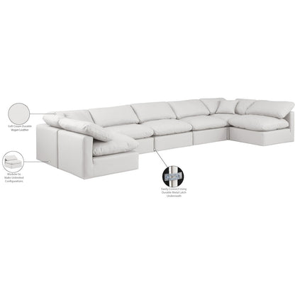 Indulge Cream Vegan Leather Modular Sectional