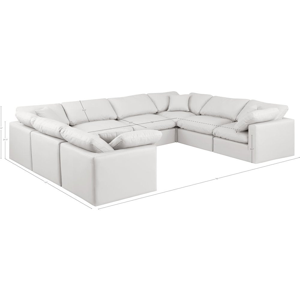 Indulge Cream Vegan Leather Modular Sectional