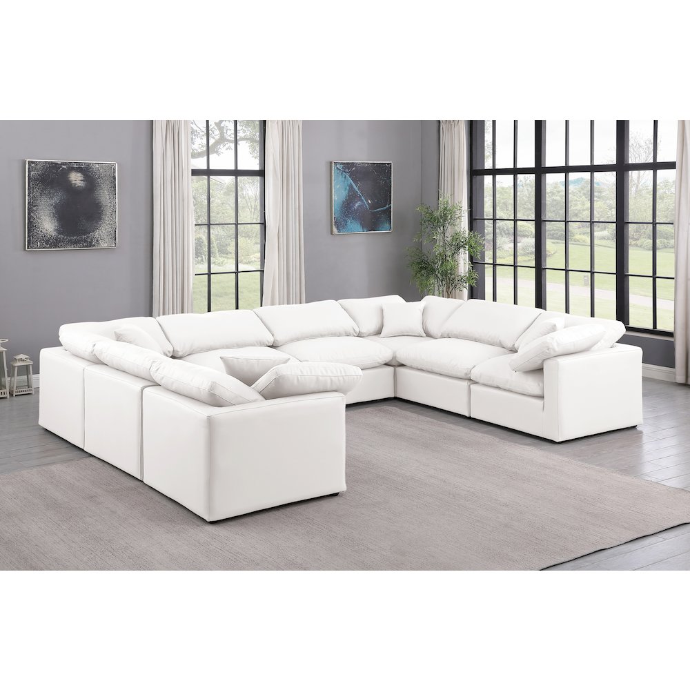 Indulge Cream Vegan Leather Modular Sectional