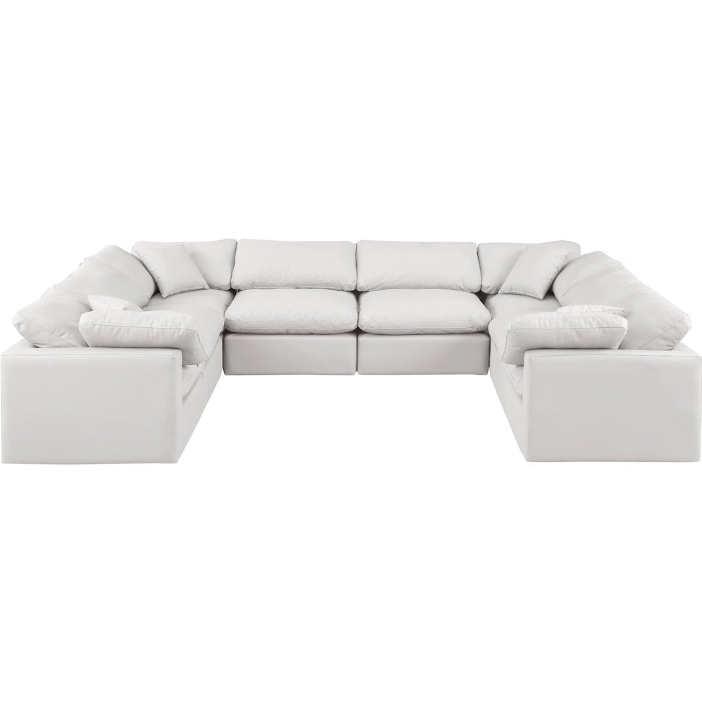Indulge Cream Vegan Leather Modular Sectional