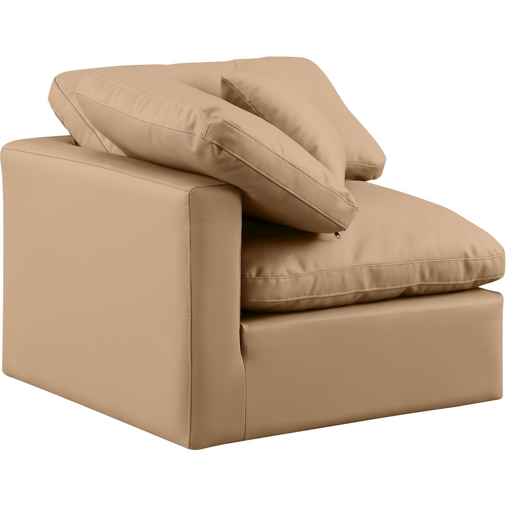 Indulge Tan Vegan Leather Corner Chair