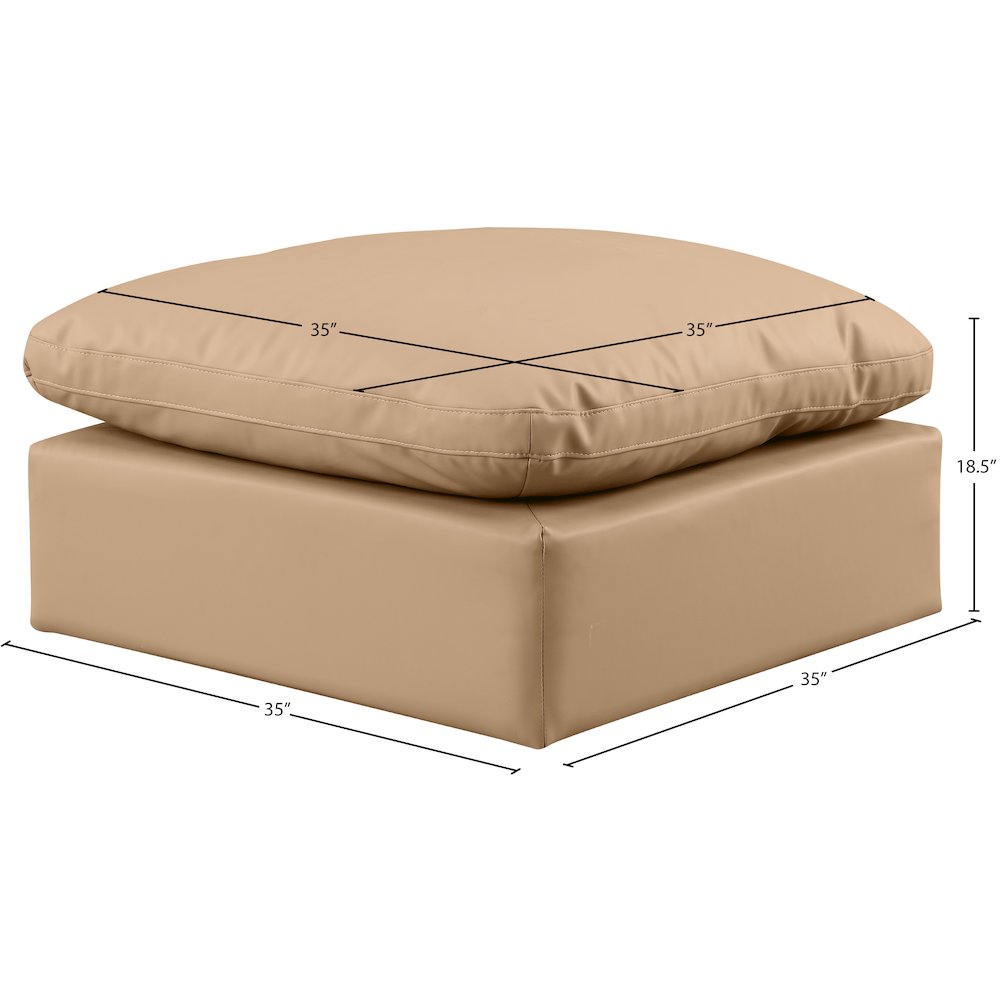 Indulge Tan Vegan Leather Ottoman