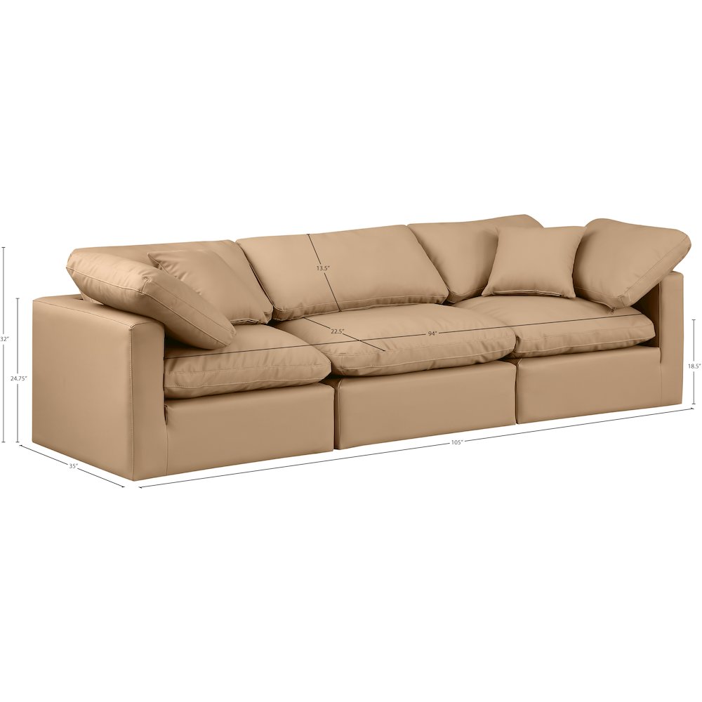 Indulge Tan Vegan Leather Modular Sofa