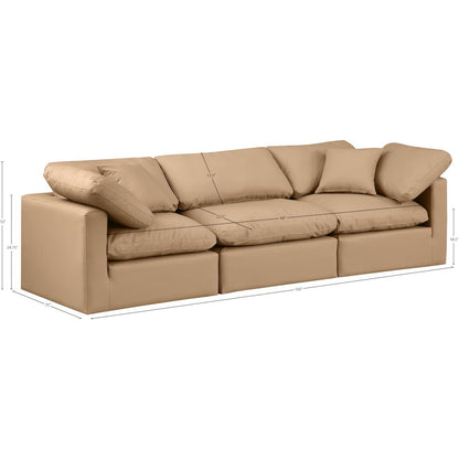 Indulge Tan Vegan Leather Modular Sofa