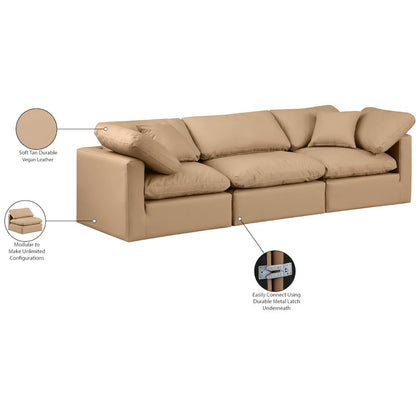 Indulge Tan Vegan Leather Modular Sofa