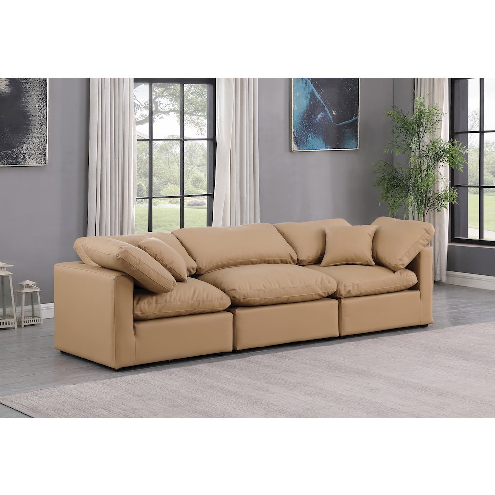 Indulge Tan Vegan Leather Modular Sofa