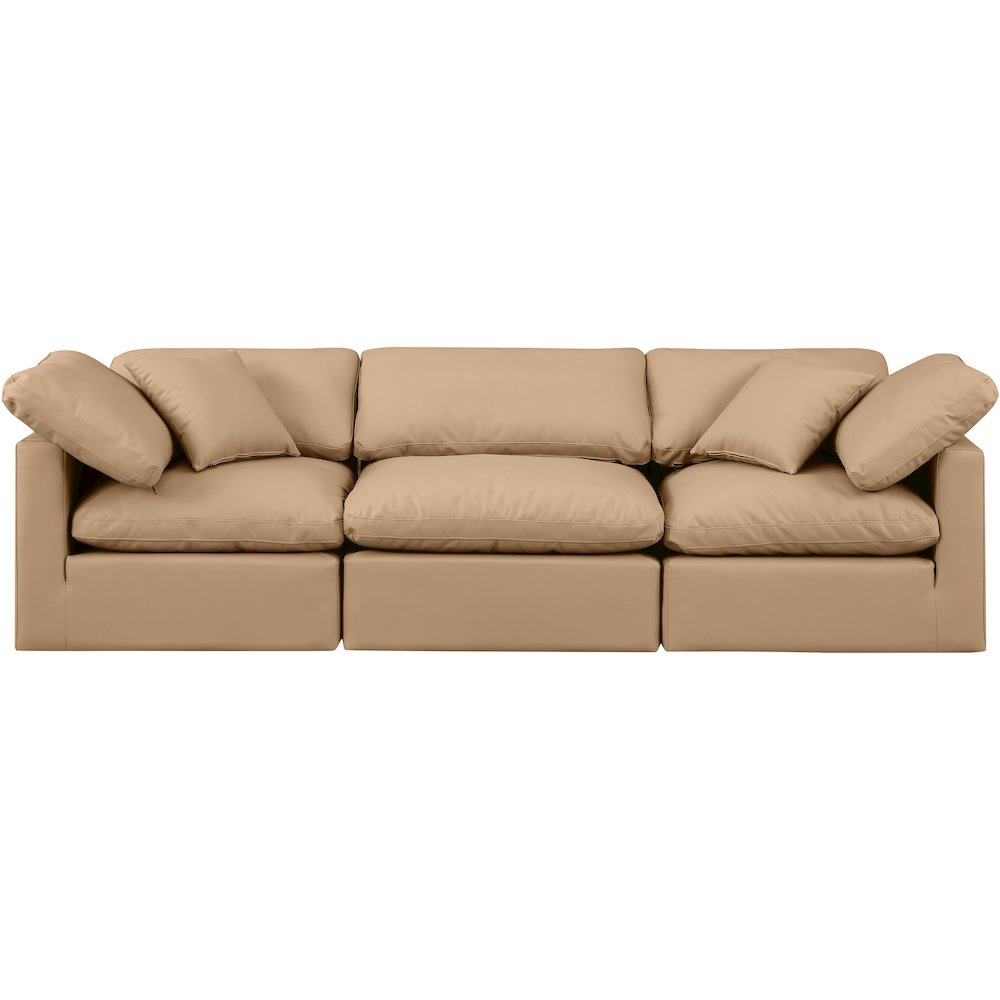 Indulge Tan Vegan Leather Modular Sofa